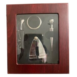 Silver‎ Wine Accessory Set in a Mahogany Case